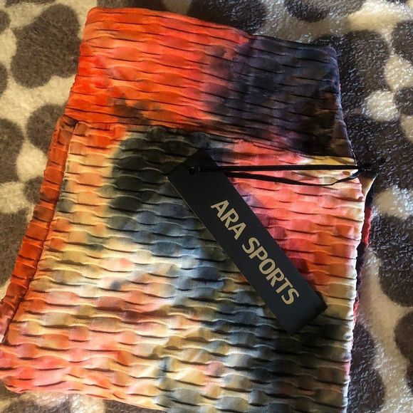 Tie Dye Active Leggings - Orange/Black - Picture 3 of 3